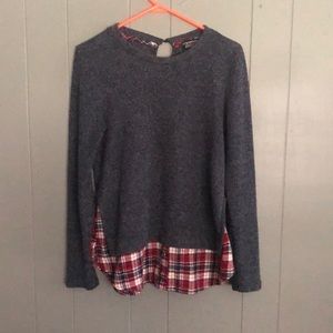 Papermoon Sweater with Flannel Detailing